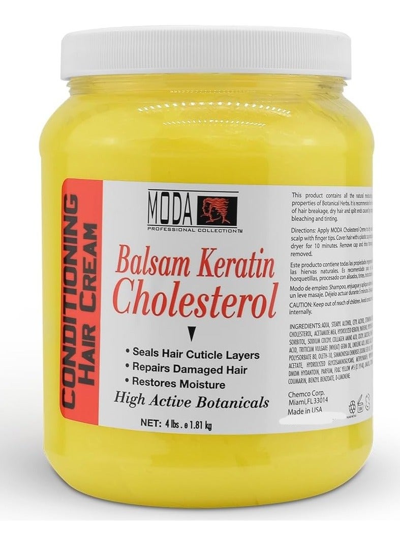 MODA - Cholesterol Deep Conditioning Hair Cream with Keratin, Panthenol, Collagen Amino Acids, Jojoba Oil, and Vitamin E â€“ 64 Oz